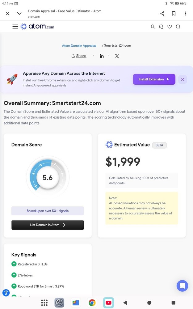 💥 SMARTSTART24.COM PREMIUM DOMAIN NAME VALUED AT $1604.00-$2000.00