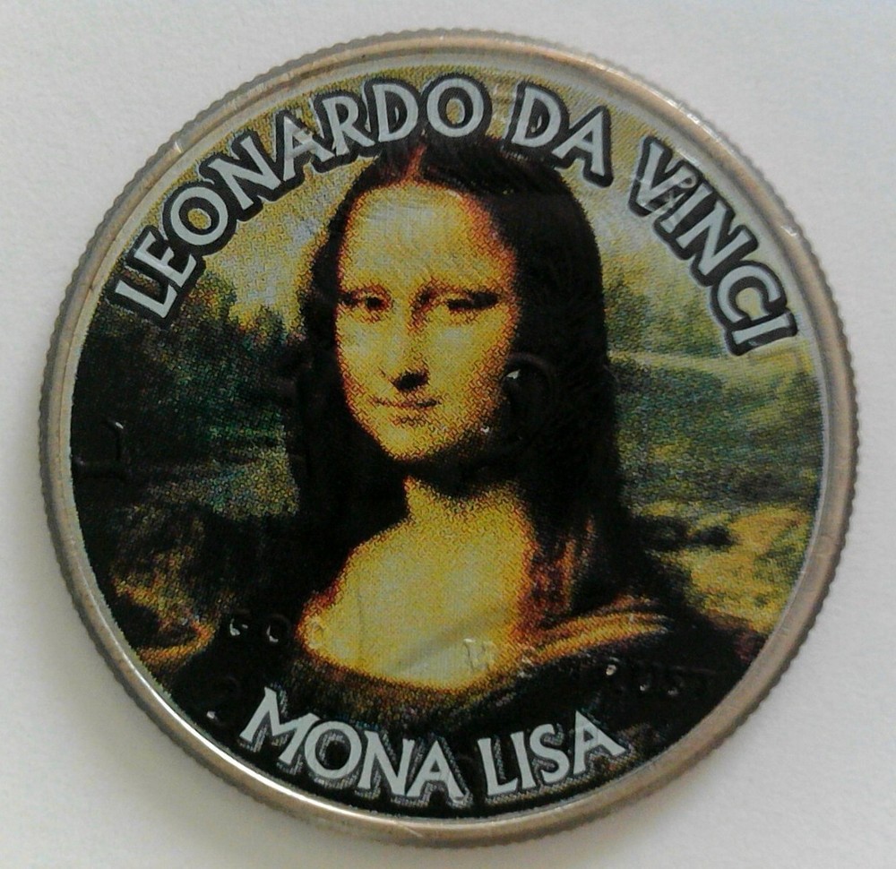 Mona Lisa - Leonardo Da Vinci - Colorized Kennedy Half Dollar