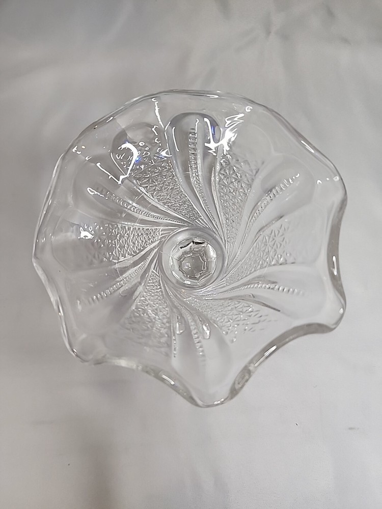 Clear Glass Jelly Compote with Star Pattern Candy Nut Dish Stemware
