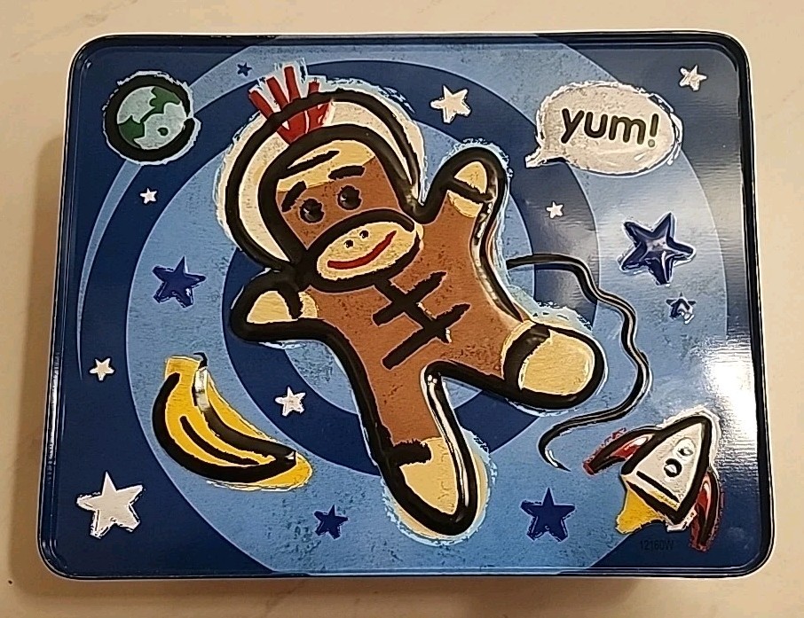 Sock Monkey Lunch Box or Keepsake Box by Schylling