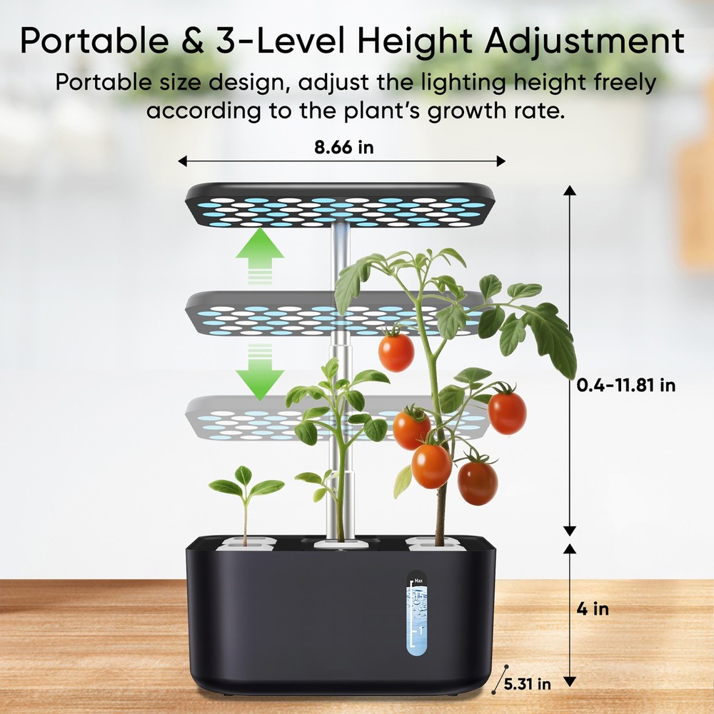 Indoor Hydroponic Growing System LED Grow Lights Water Pump Timer Pods IGS-39