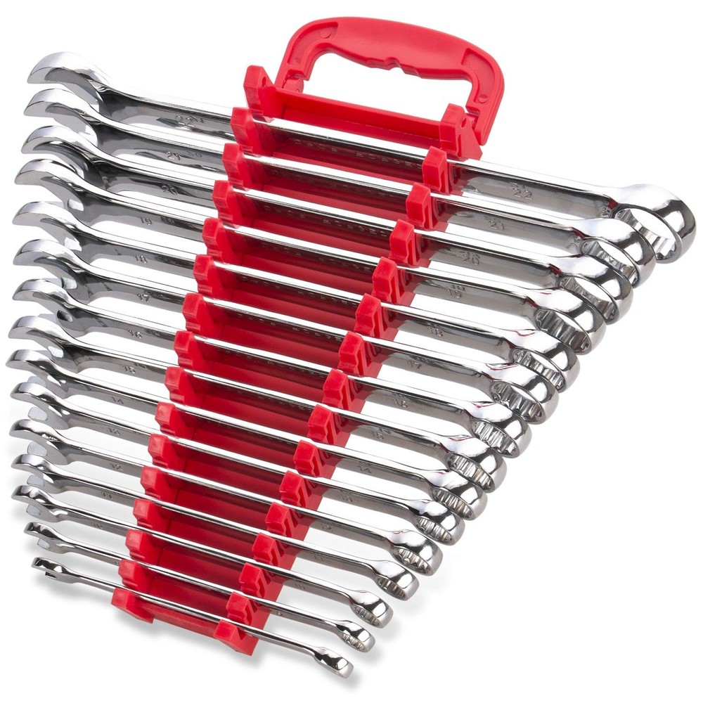 Max Torque 15-Piece Premium Combination Wrench Regular Size Set, Red