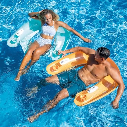 58859EP Sit 'N Float Inflatable Pool Float: Pool Lounge with Built-in 1 Float