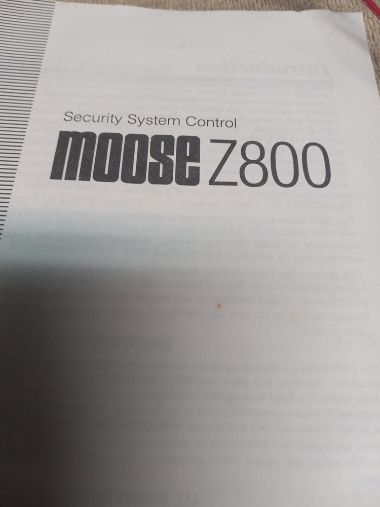 MOOSE Z800 Main System Control Board PCB. Works Perfect W/ Instructions