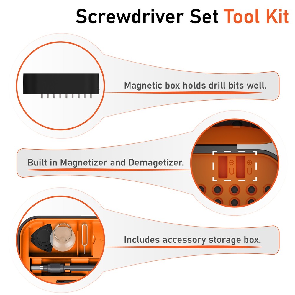 ANXTECH Precision Screwdriver Tool Set Magnetic Repair Tool Kit DIY Gift