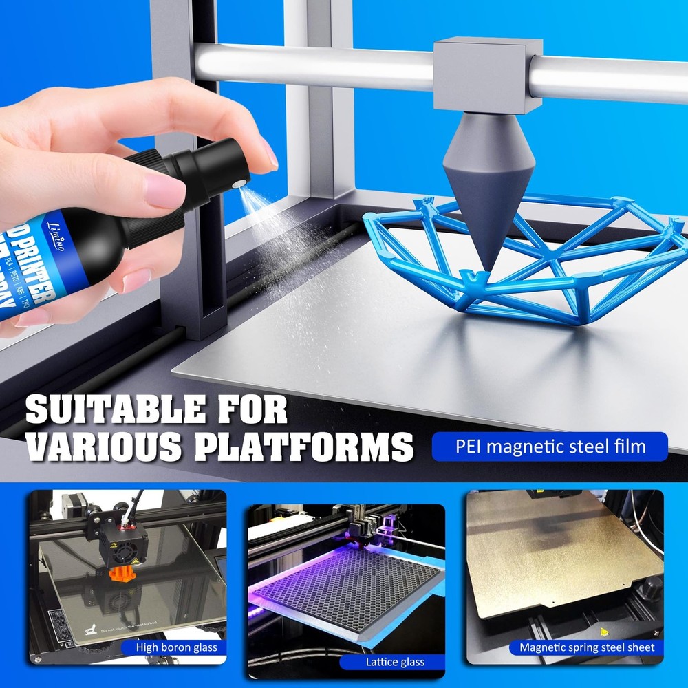 3D Printer Adhesive - 3D Print Glue Spray, Perfect First Layer Adhesion,
