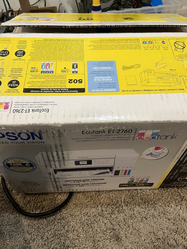 EPSON ECO TANK ET 2760 open box