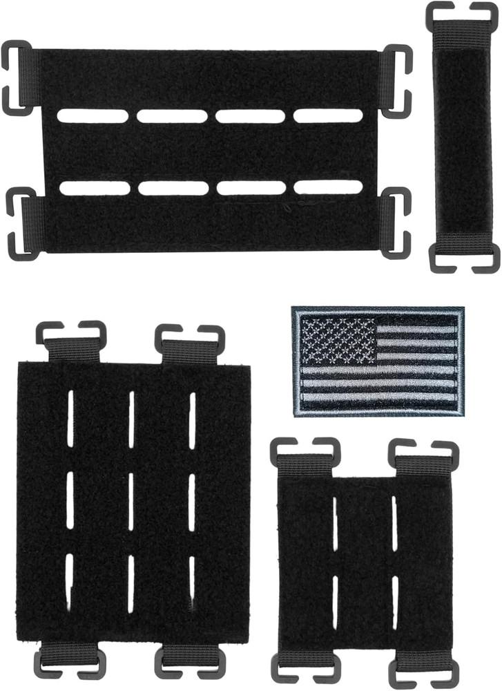 4 Pack Molle Panel with Laser Cutting Loop Molle Patch Display Holder Mini Patch