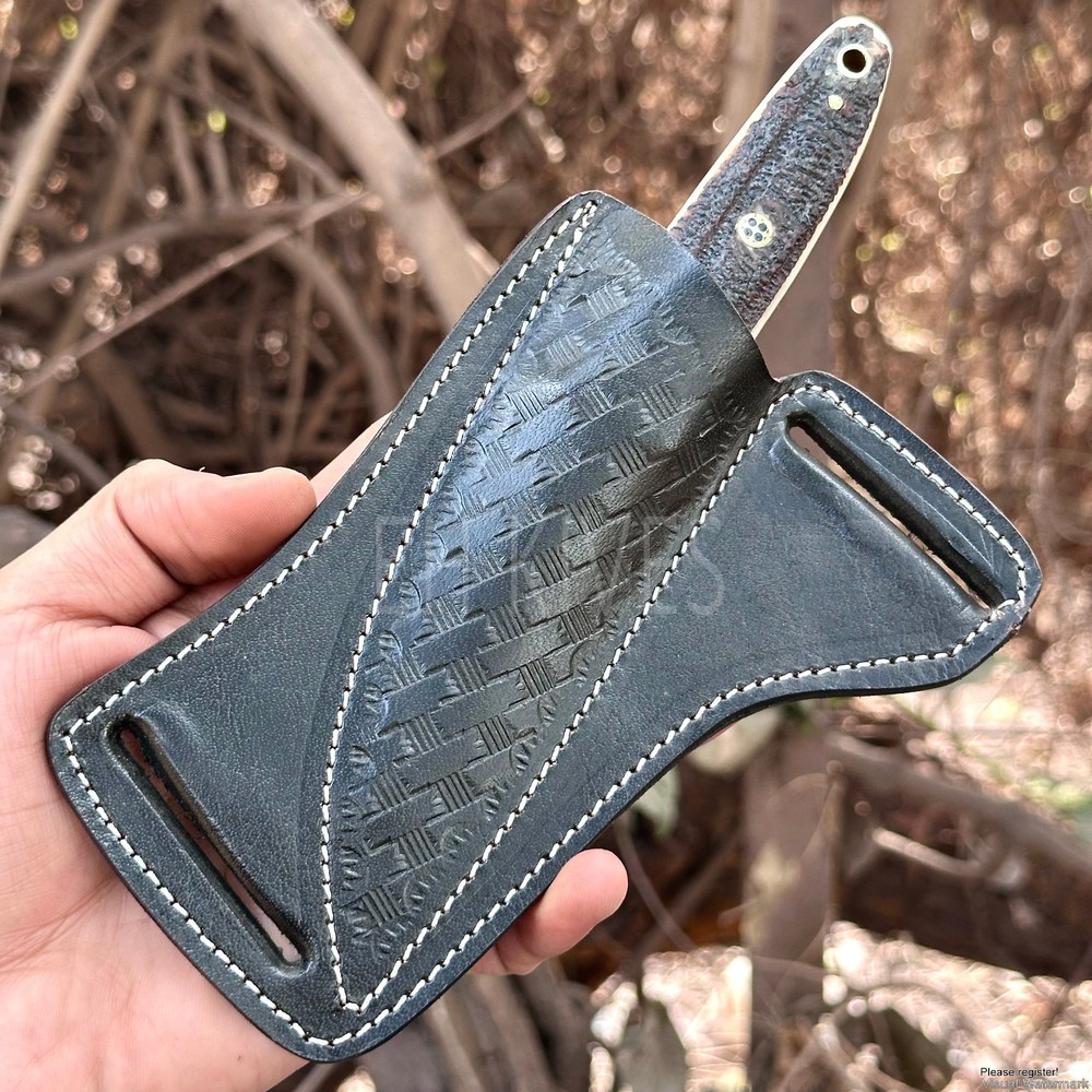 Custom Engraved Pure Leather Belt Loop Sheath for Fixed Blade & Skinner