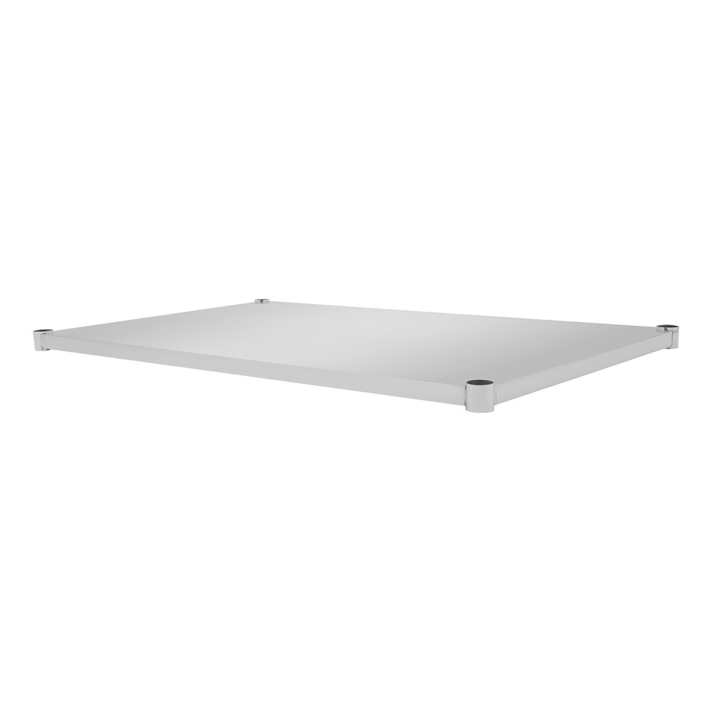 Silver Rectangular Stainless Steel Table Adjustable Lower Shelf for Work Tables
