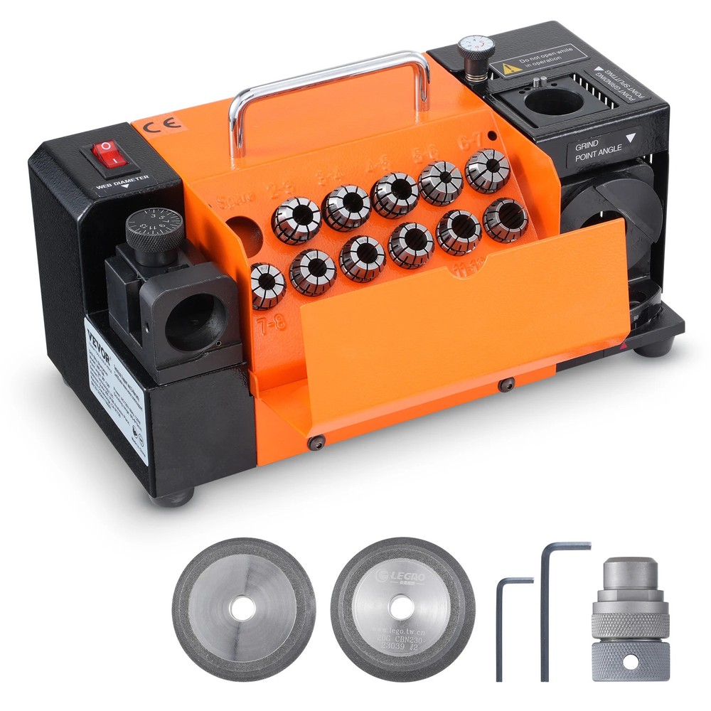 Drill Bits Sharpener 3-13mm Portable Sharpening Angle Grinder w/ 11 Collet