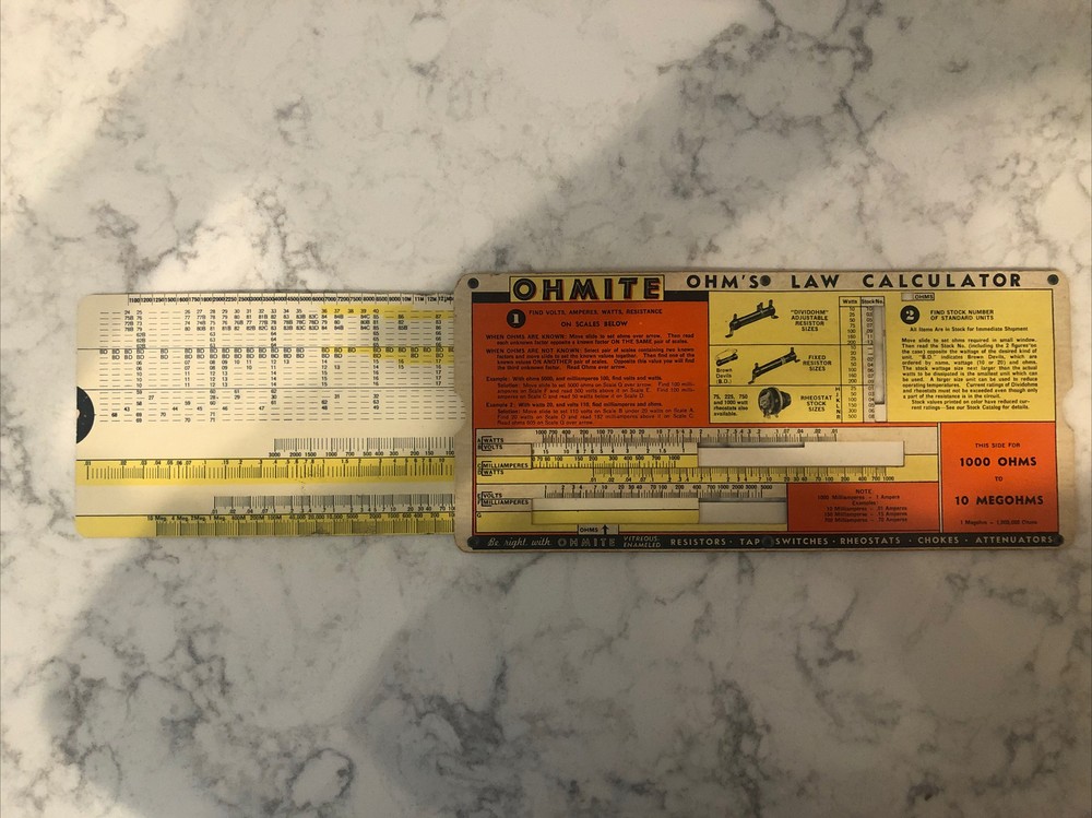 OHMITE Law Calculator. 1941