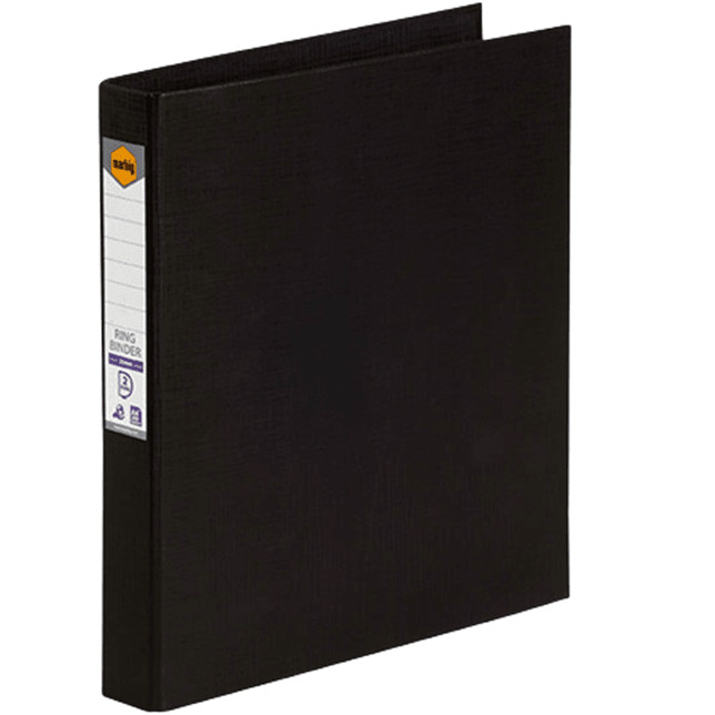 NEW 6x Marbig Ring Binder File Folder PE 25mm 2D A4 Black Box