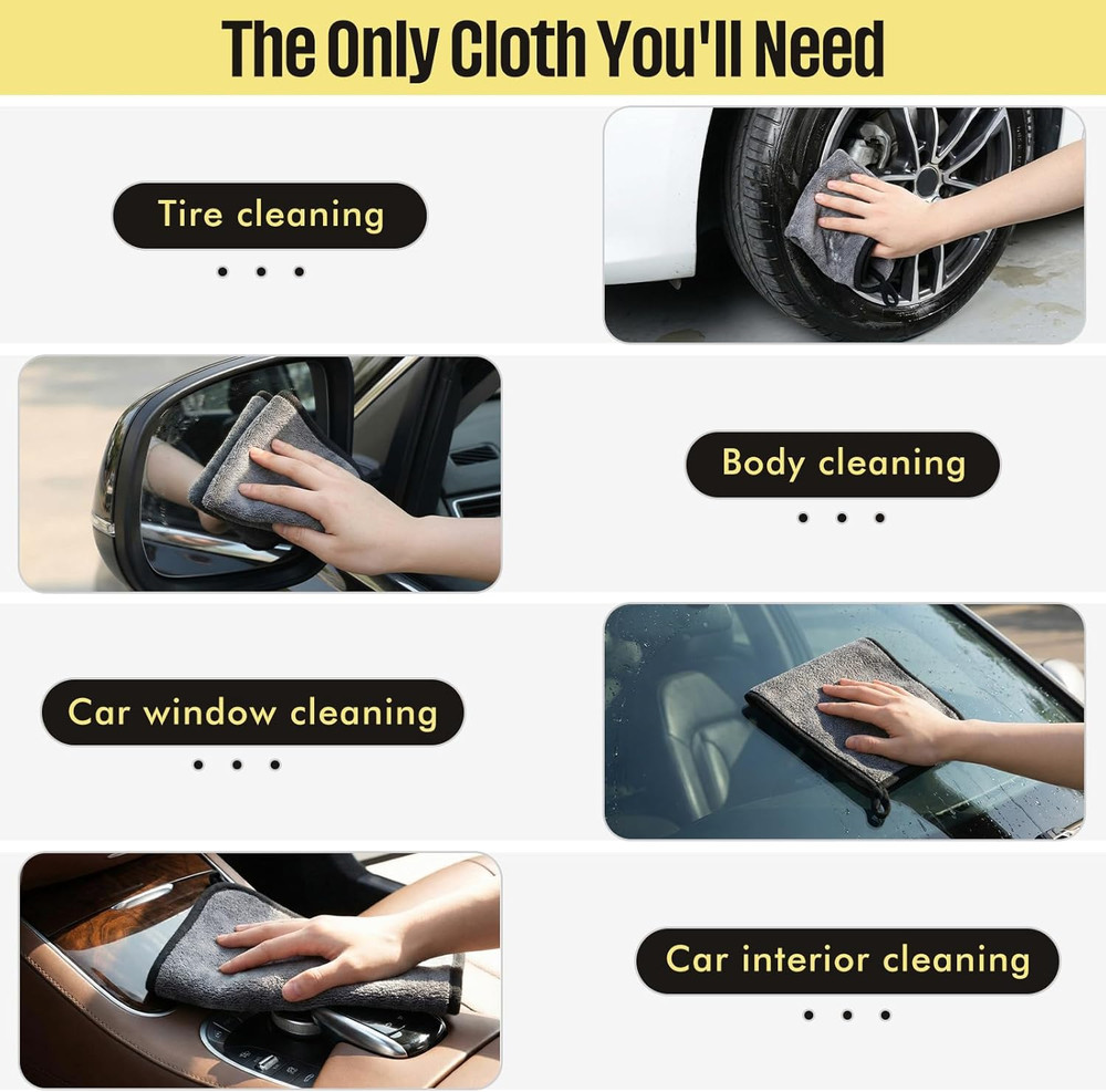 4 Pcs Large Car Duster Set Microfiber Dust Cleaning Sets with Extendable Handle