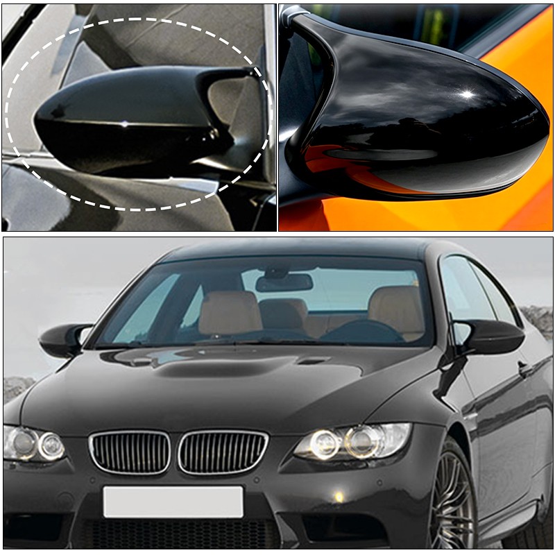 2PCS Glossy Black Mirror Cap Cover Replacement for BMW E90 E91 E92 E93 PRE-LCI