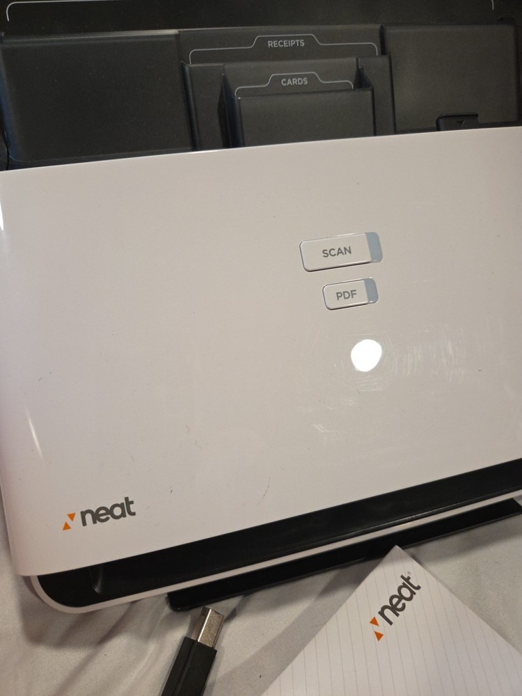 Neat Desk Pass-Through Scanner White Home Office Edition