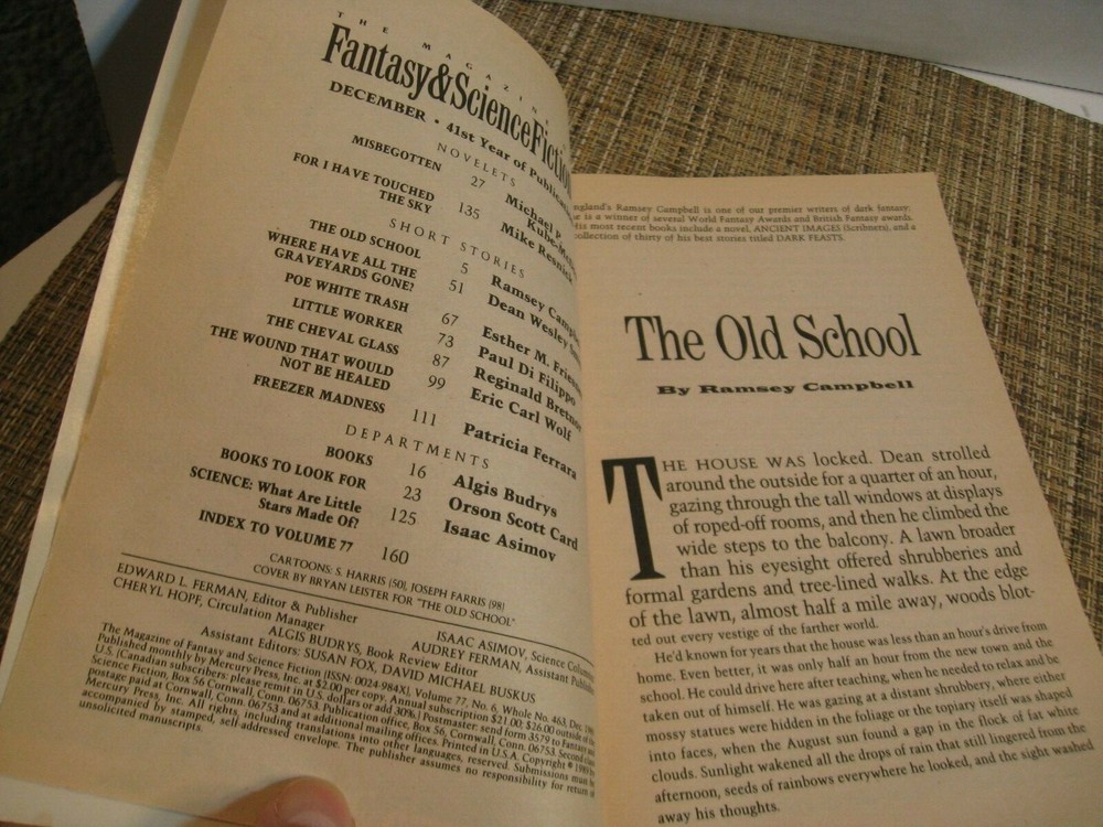 Fantasy and Science Fiction Paperback - December 1989