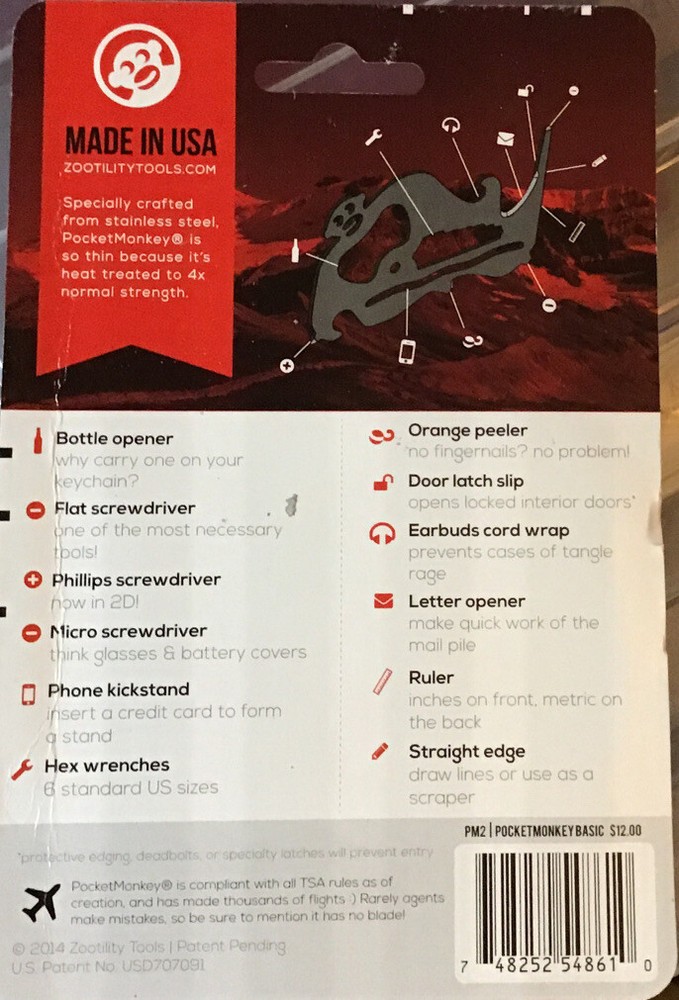 Pocketmonkey Multi-Tool The Really Really Thin