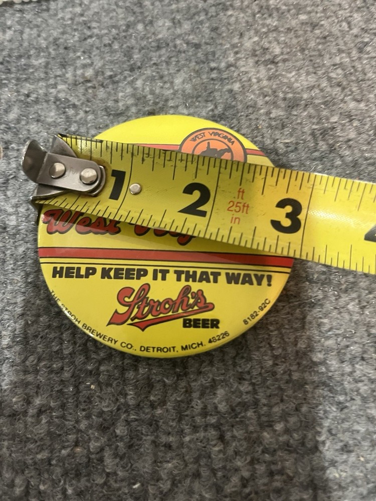 Vintage 3" Strohs Beer 3" Wildlife Button Pinback