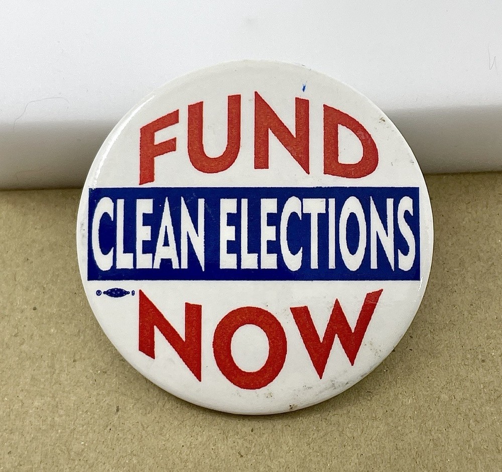 Fund Clean Elections Now Vintage Voting Protest Pinback Button