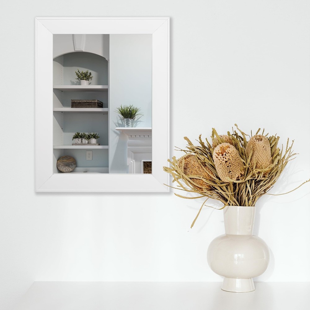 Ruomeng Rectangular Wall Mirror 12" x 16" Beveled Framed Mirror for Bathroom,...