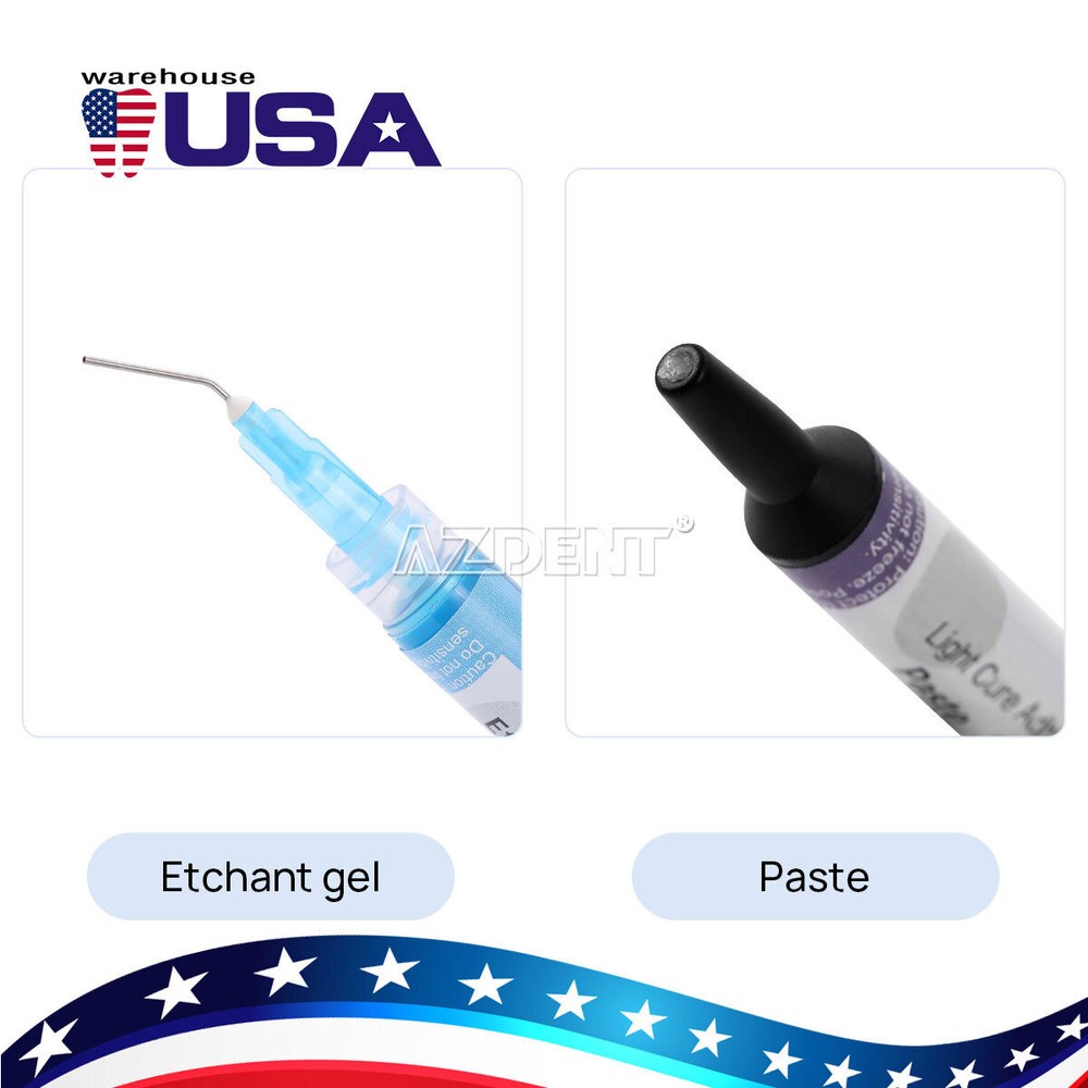 Dental Ortho Bracket Cure Light Composite Etching Adhesive Etching Gel Kit