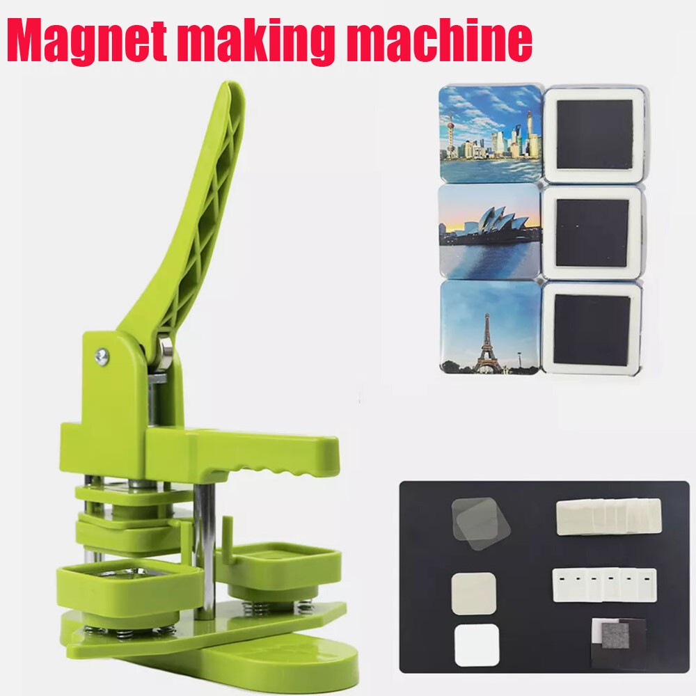 2inch Square Fridge Magnet Making Machine Kit + 100 pcs Magnet Materials 50mm