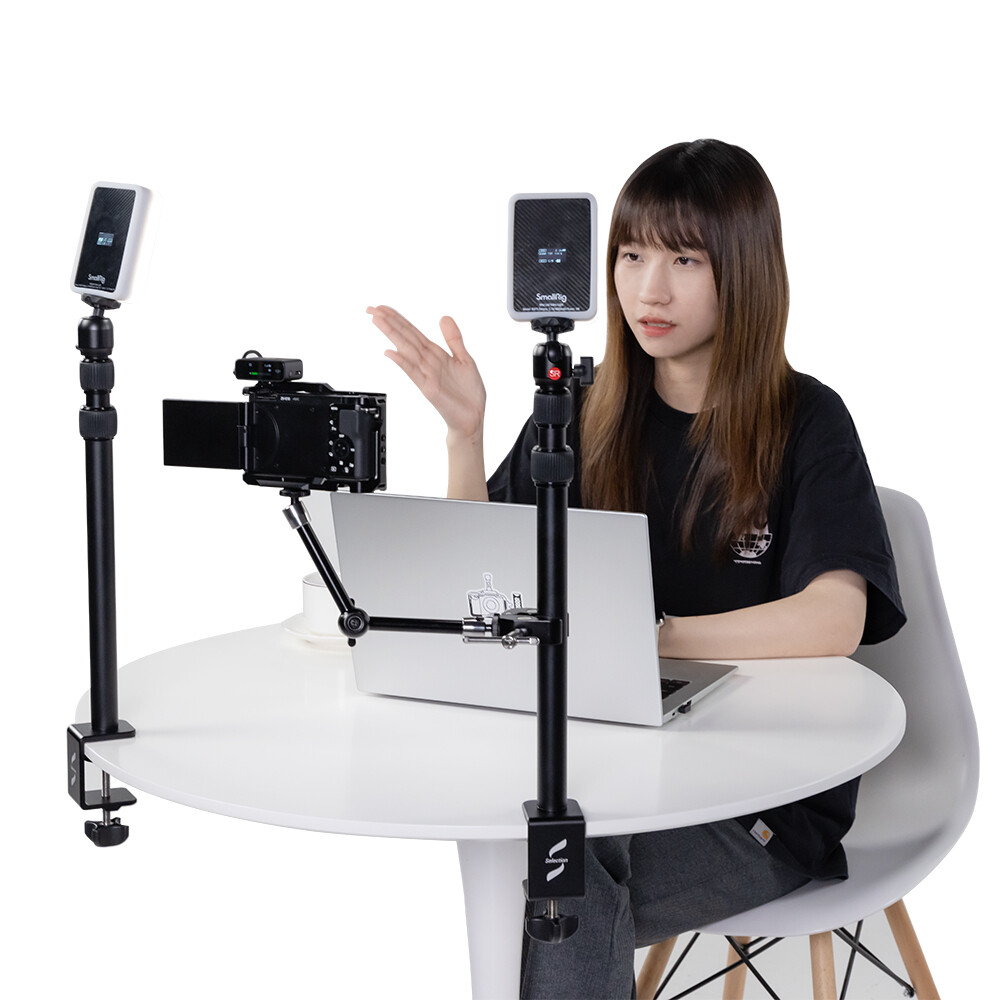 SmallRig 35.4" Camera Desk Mount, Tabletop C Clamp Mount for DSLR/ Phone Video