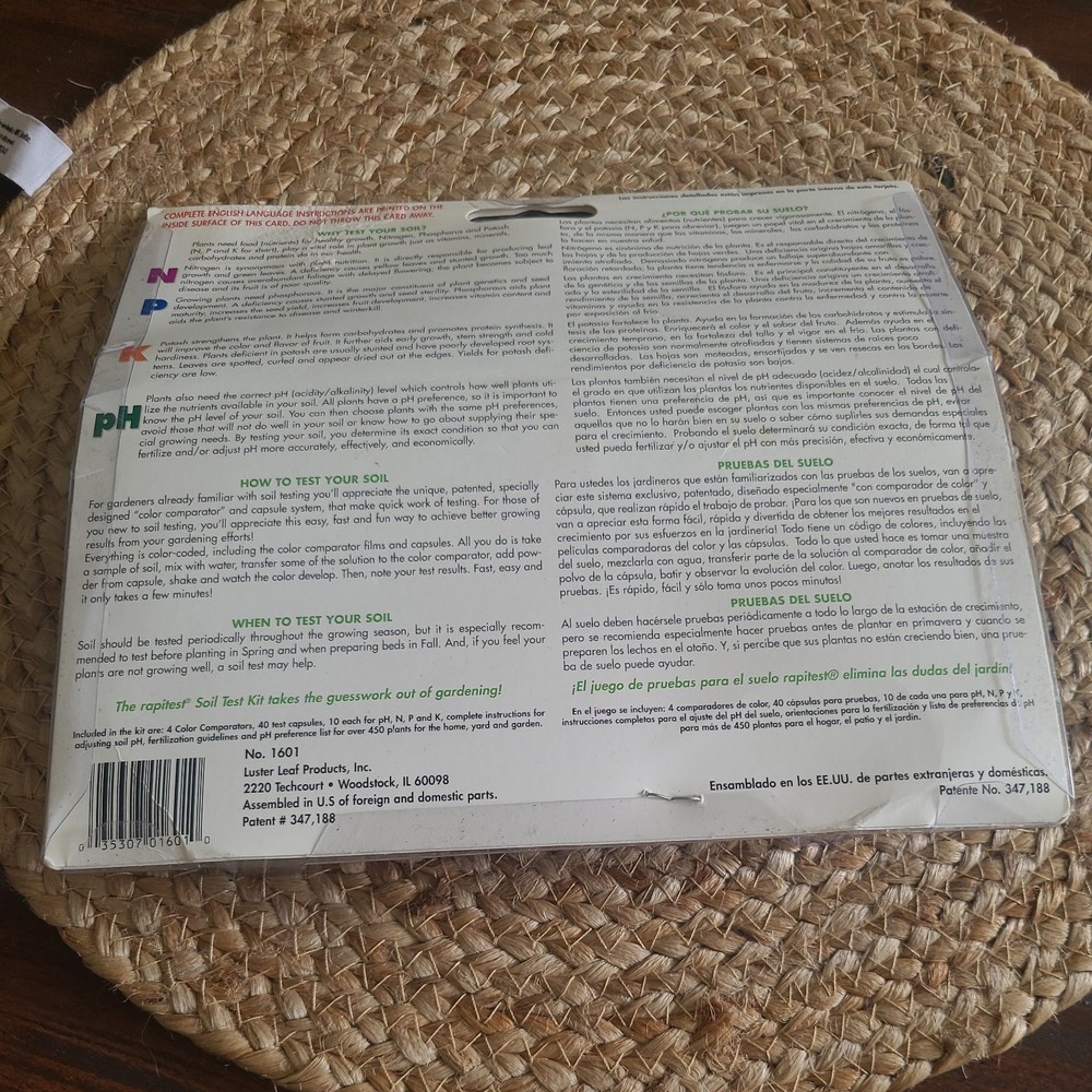 Luster Leaf 1601 Rapitest Test Kit for Soil pH, Nitrogen, Phosphorous and Potash