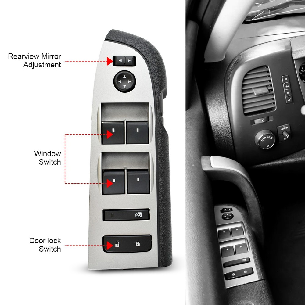 Window Master Switch For Chevrolet 2010-2014 Silverado GMC Sierra