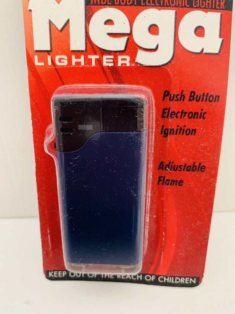Scripto Wide Body Electronic Mega Lighter w/ Adjustable Flame *Blue Color*