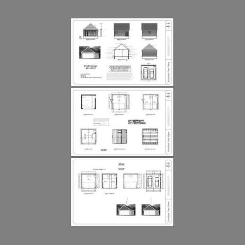 20x20 2-Car Garage -- 400 sq ft -- PDF Floor Plan -- Model 5