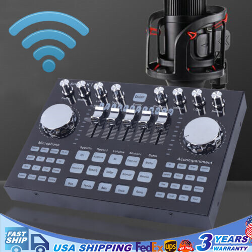 Audio Mixer Sound Board Console with 27 Sound Effects, USB Bluetooth Input