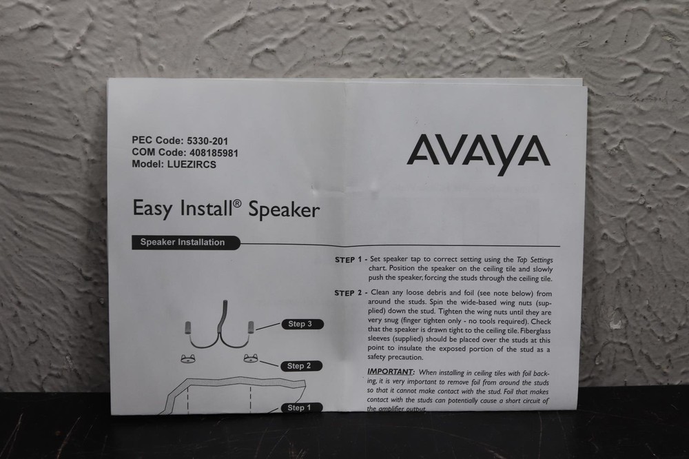NOS Avaya Communications EZ Install 70v Ceiling Speakers