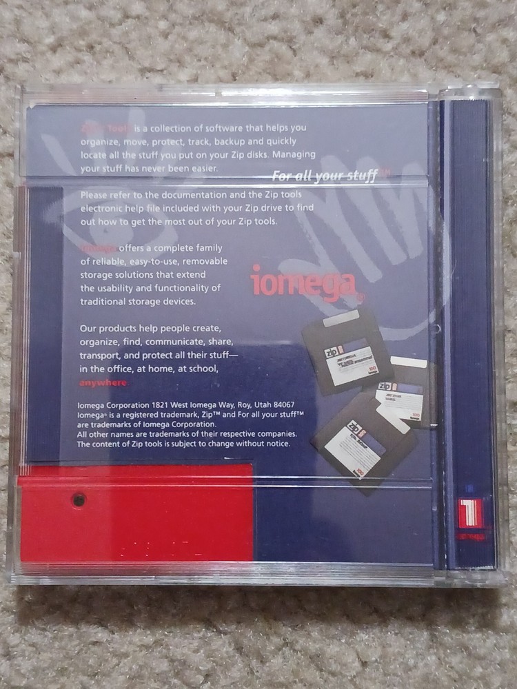 IOMEGA Zip "TOOLS" Software 100 MB Disk w/Plastic Case & Insert