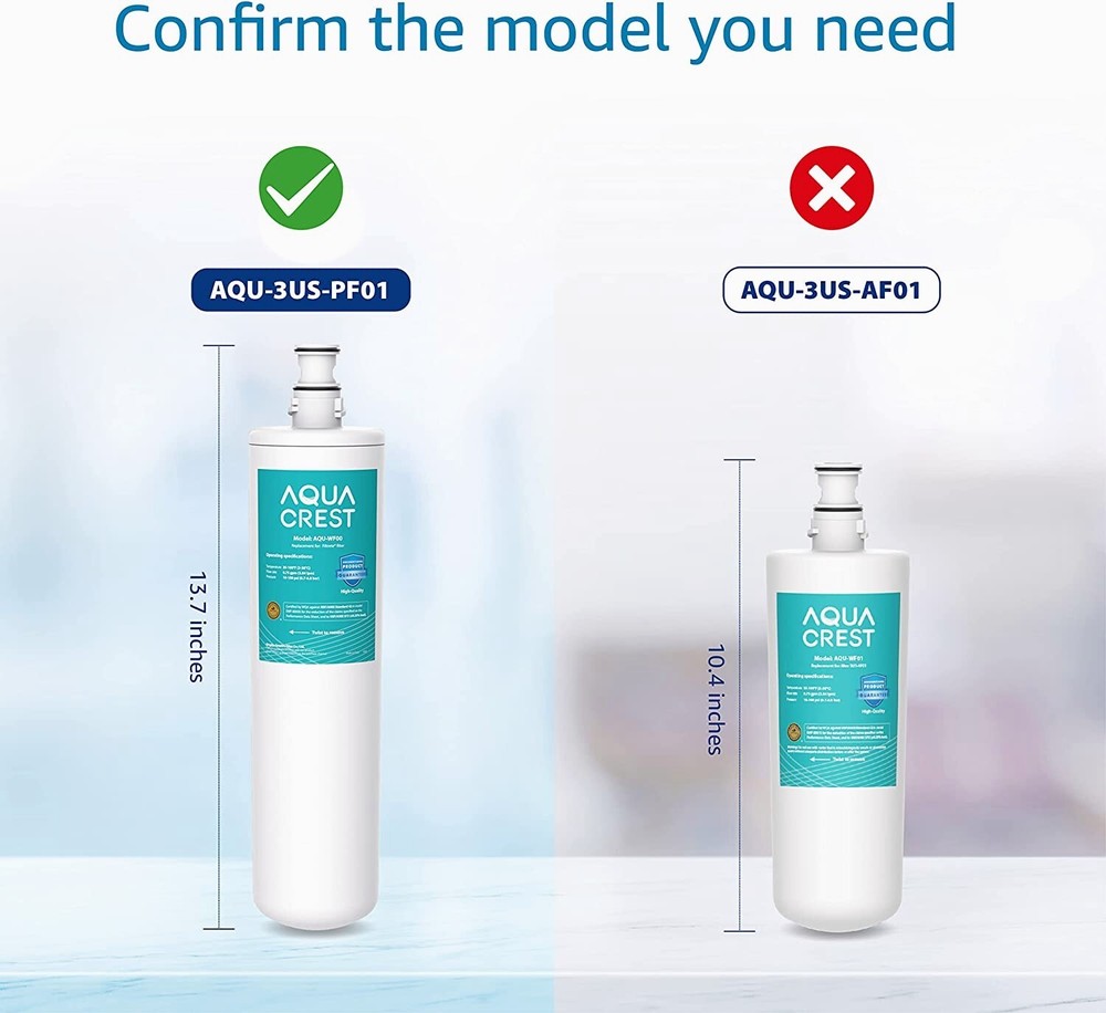 AQUA CREST Under Sink Water Filter, 3US-PF01, Replacement for 3US-MAX-F01H(6)