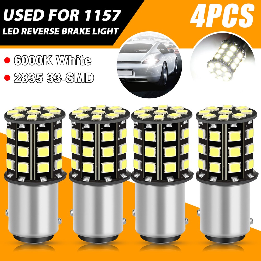 4Pcs 1157 LED Tail Brake Stop Reverse Parking Turn Signal Light Bulb Super White