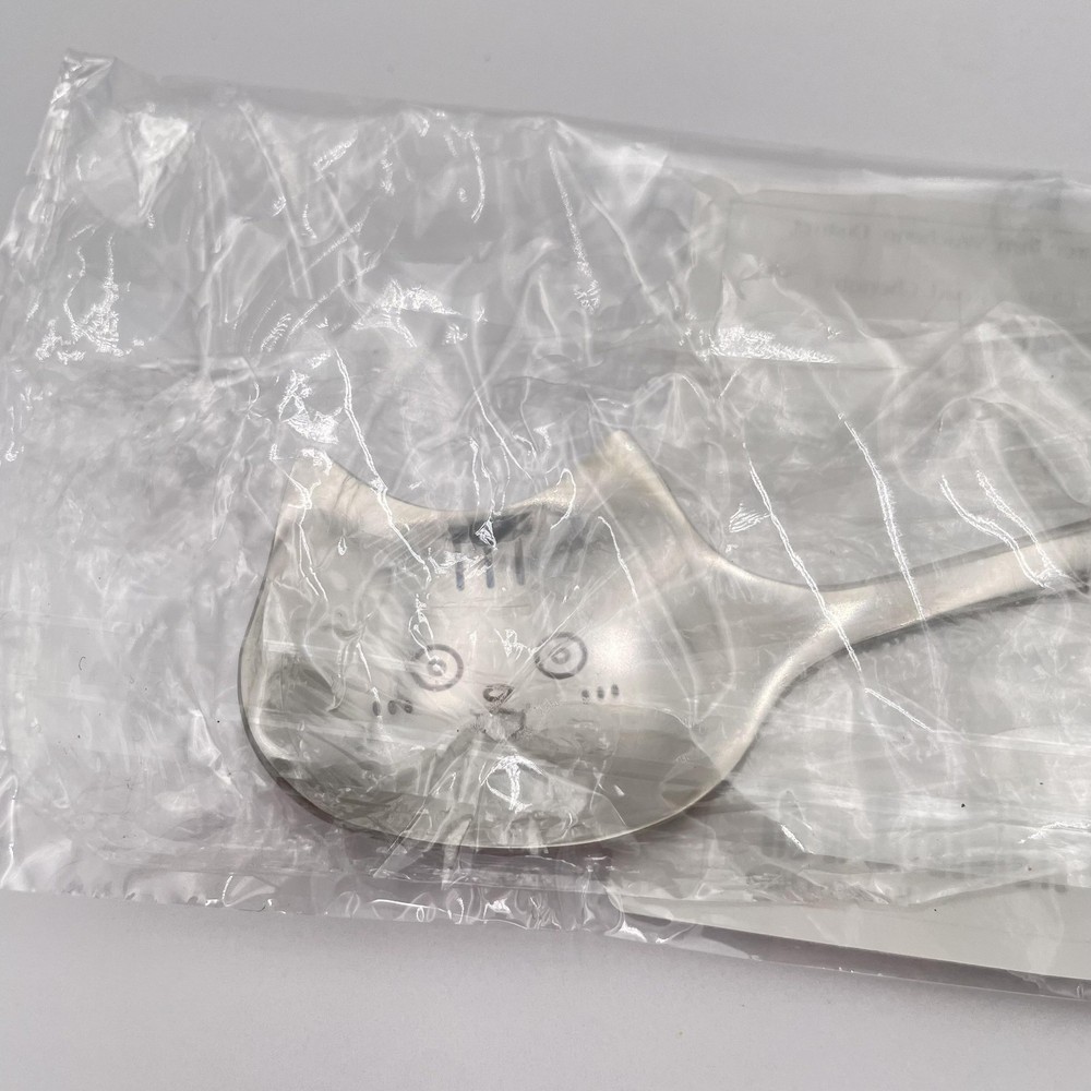 Huige Stainless Cat Face Serving Spoon Silver Hello Handle Kitchen Utensil