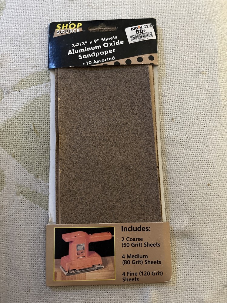 Shop Source Aluminum Oxide Sandpaper - 10 Assorted