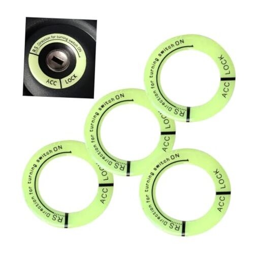 4PCS Ignition Switch Luminous Decoration Ring,Car Engine Start Stop Decoration