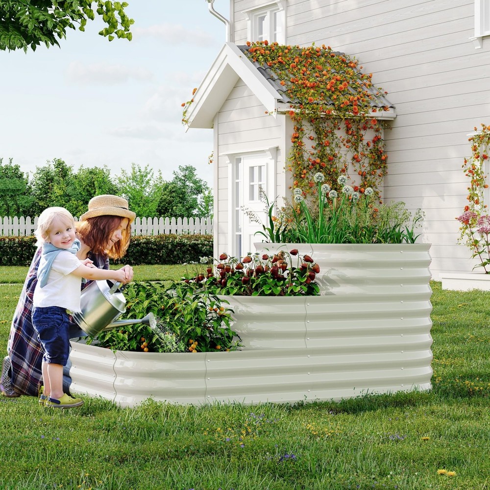 3-Tier Galvanized Steel Raised Garden Bed Rust-Resistant Modular Easy Assembly