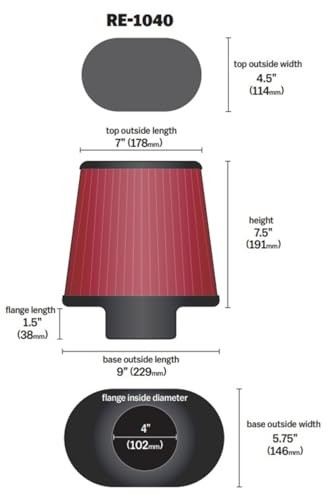 High-Flow Original Lifetime Universal Clamp-On Air Filter: High Performance,