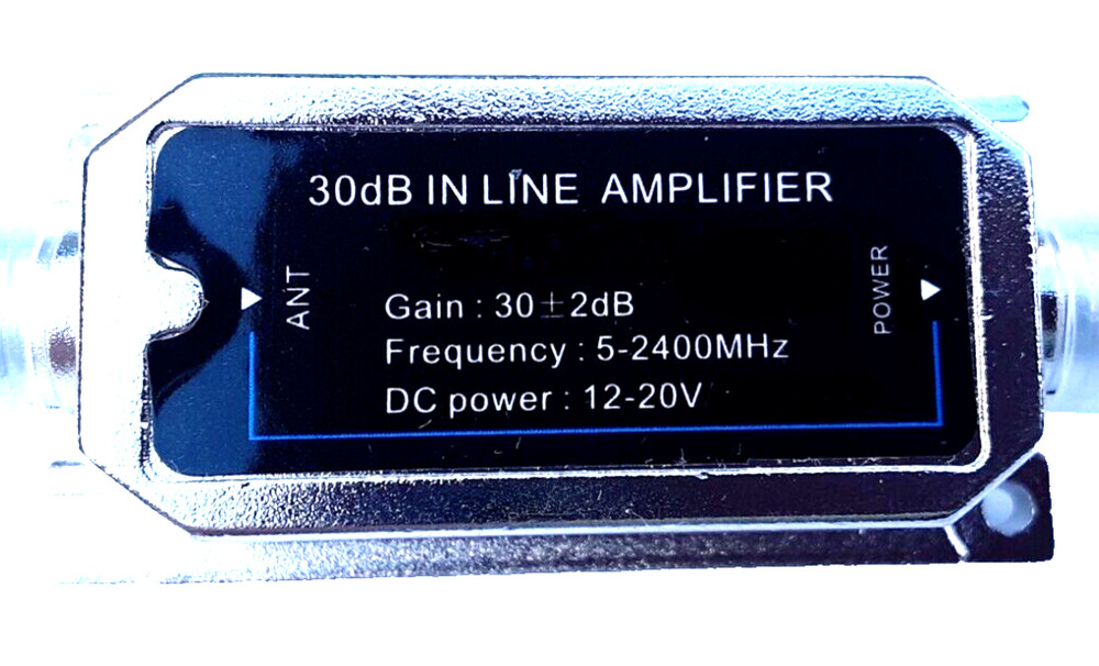 SATELLITE AMPLIFIER 30dB INLINE RF SIGNAL BOOSTER