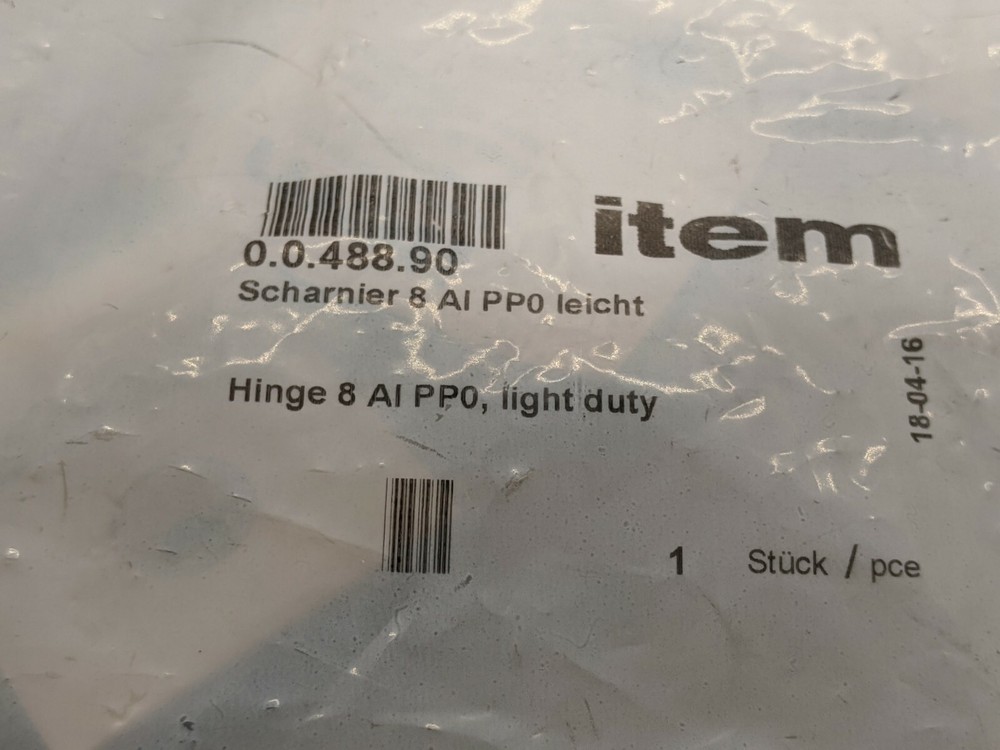 Item 0.0.488.90 Hinge 8 Al PP0 Light Duty