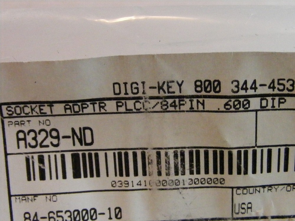 Aries Socket Adapter 84-653000-10 PLCC/84PIN .600 DIP (a37)