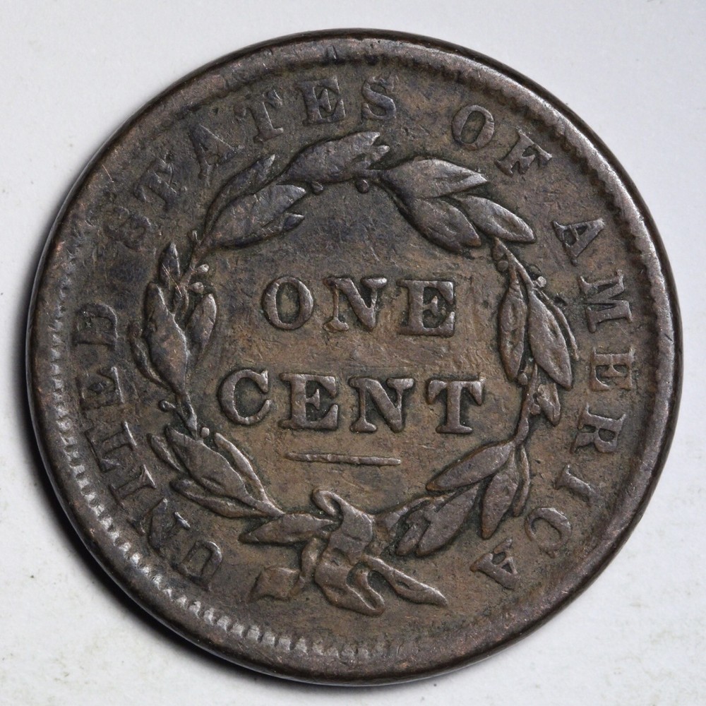 1838 Coronet Head Large Cent CHOICE VF E207 ZNL