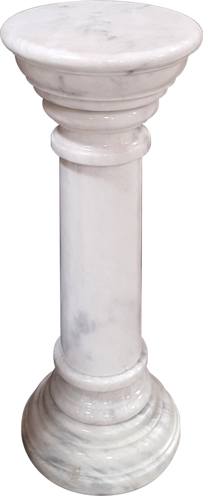 Solid White Marble Pedestal Column 39" Tall. Pickup Only.