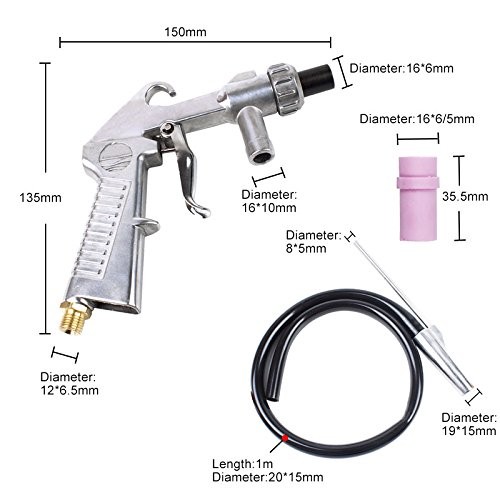 Wogoboo Sand Blaster Kit Blasting Sandblaster Siphon Feed Gun Nozzle Rust Rem...