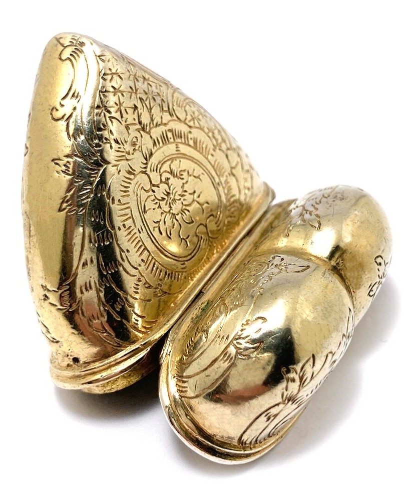 A Solid Silver Baroque Heart - Shaped Covered Box / Lover’s Trinket 1780