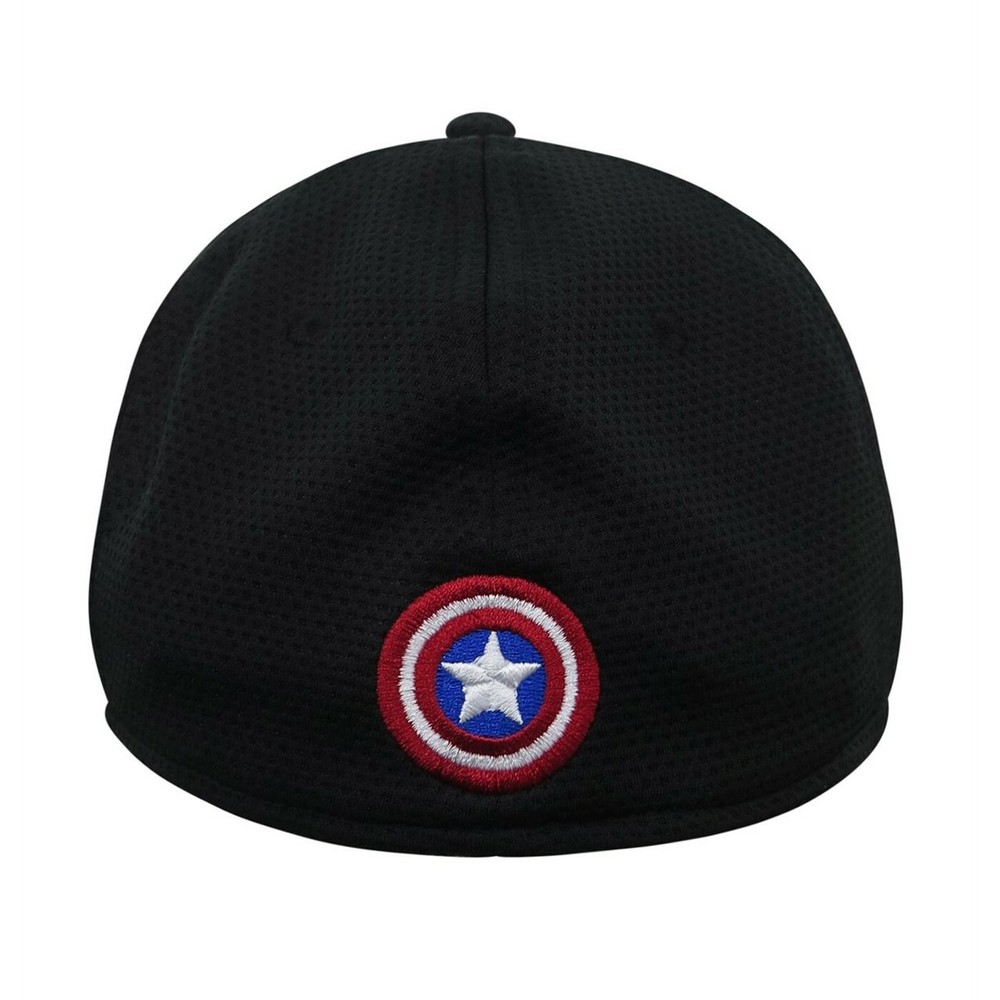 Captain America Shield Black 59Fifty Fitted Hat Black